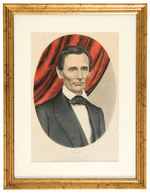 “HON. ABRAHAM LINCOLN” 1860 CURRIER CAMPAIGN PRINT WITH FACSIMILE SIGNATURE.