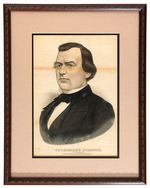 “GOV. ANDREW JOHNSON/OF TENNESSEE/UNION CANDIDATE FOR VICE PRESIDENT” 1864 FRAMED PRINT.
