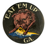 GEORGIA/AUBURN 1898 FAMOUS RIVALRY EARLY BUTTON FROM HAKE COLLECTION.