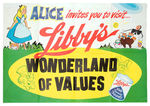ALICE IN WONDERLAND/LIBBY'S LARGE AND EXCEPTIONAL STORE SIGN.