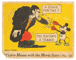 “MICKEY MOUSE WITH THE MOVIE STARS” GUM CARD #111.