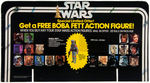 "STAR WARS BOBA FETT" ACTION FIGURE BIN CARD DISPLAY.