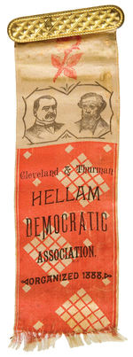 “CLEVELAND & THURMAN HELLAM DEMOCRATIC ASSOCIATION” JUGATE RIBBON.