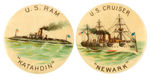 PAIR OF SPANISH AMERICAN WAR WARSHIP BUTTONS.