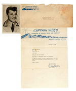 “CAPTAIN VIDEO” RANGER PHOTO AND LETTER WITH ENVELOPE.