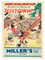 "TOYTOWN" CHRISTMAS-RELATED STORE SIGN AND CATALOGUE FLIER.