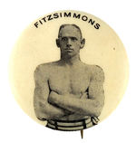 "FITZSIMMONS" RARE BOXING BUTTON CIRCA 1897 FROM THE HAKE COLLECTION.