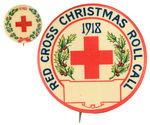 CHRISTMAS RED CROSS TRIO OF BUTTONS INCLUDING 2 RARITIES.