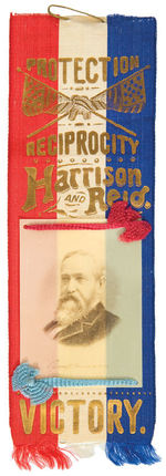 “HARRISON & REID/VICTORY PROTECTION RECIPROCITY” RIBBON WITH CELLULOID ATTACHMENT.