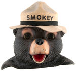 SMOKEY BEAR LARGE STIFF MOLDED RUBBER COSTUME HEAD.