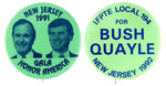 BUSH/QUAYLE NEW JERSEY PAIR INCLUDING 1991 JUGATE.