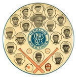 CHRISTMAS 1923 PAPERWEIGHT MIRROR PICTURING WE BELIEVE A PHILIPPINES BASEBALL TEAM.