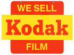 "WE SELL KODAK FILM" TWO-SIDED PAINTED STEEL SIGN.