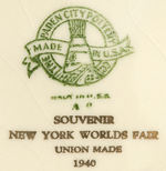 NYWF 1939-1940 SOUVENIR BOWLS MADE BY PADEN CITY POTTERY.