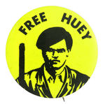 “FREE HUEY” RARE DESIGN BLACK PANTHER BUTTON CIRCA 1968.