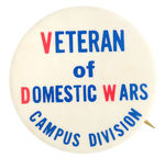 PLAY ON V.F.W. ANTI-VIETNAM PROTEST BUTTON.