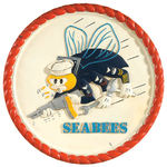 “SEABEES” LARGE AND IMPRESSIVE PAINTED PLASTER PLAQUE.
