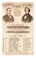 BUCHANAN AND BRECKINRIDGE 1856 JUGATE “DEMOCRATIC TICKET”.