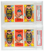 TOPPS FOLDEES PSA GRADED CARDS FEATURING BABE RUTH.