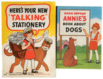 “LITTLE ORPHAN ANNIE BOOK ABOUT DOGS/TALKING STATIONERY” OVALTINE PREMIUMS.