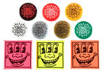 KEITH HARING BUTTONS COVERING HIS WORK/STORE 1987-1993 FROM LEVIN COLLECTION.