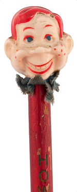 PAIR OF SCARCE "HOWDY DOODY" PENCILS WITH FIGURAL HOWDY HEADS.