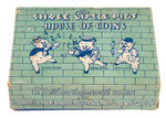 "THE THREE LITTLE PIGS HOUSE OF COINS" BANK WITH RARE BOX & INSERT.