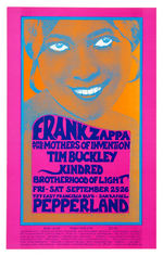 PEPPERLAND CONCERT POSTER FEATURING FRANK ZAPPA AND THE MOTHERS OF INVENTION & TIM BUCKLEY.