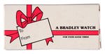 "THE BEATLES" BROWN BAND VARIETY WRISTWATCH BY BRADLEY IN ORIGINAL GIFT BOX.