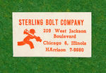 "STERLING BOLT COMPANY" FIGURAL PEN HOLDER.