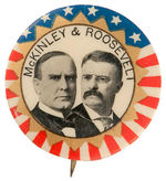 “McKINLEY & ROOSEVELT” GRAPHIC JUGATE BUTTON.