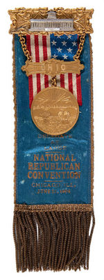 EXTREMELY RARE 1904 REPUBLICAN CONVENTION BADGE FOR “OHIO DELEGATE AT LARGE.”