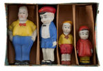 "MOON MULLINS" & "GASOLINE ALLEY/SMITTY" CHARACTERS BOXED BISQUE SETS.