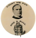CLASSIC McKINLEY & DINNER PAIL REBUS BUTTON FROM 1900.