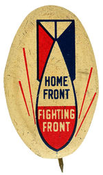 “HOMEFRONT/FIGHTING FRONT” BOMB DESIGN BUTTON FROM HAKE COLLECTION AND CPB.