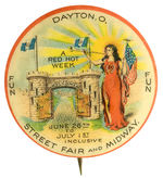 CHOICE COLOR 1898 BUTTON FOR DAYTON STREET FAIR FROM HAKE COLLECTION AND CPB.