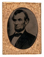LINCOLN 1864 TINTYPE IN BRASS FRAME HAKE #3071.