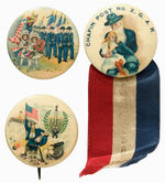 GRAND ARMY OF THE REPUBLIC THREE CHOICE COLOR BUTTONS FROM HAKE COLLECTION AND CPB.
