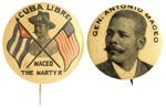 “MACEO” CUBAN REVOLUTIONARY LEADER BUTTON PAIR CIRCA 1898 FROM HAKE COLLECTION AND CPB.