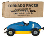 "TORNADO RACER MANUFACTURED BY WOODETTES, INC." PUMP ACTION RACING CAR.