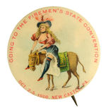 “GOING TO THE FIREMEN’S STATE CONVENTION” RISQUE BUTTON.