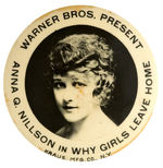 CELLULOID GAMBLING NOVELTY ADVERTISING WARNER MOVIE “WHY GIRLS LEAVE HOME.”