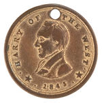 HENRY CLAY “HARRY OF THE WEST 1845” BRASS MEDALET.