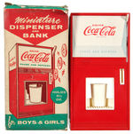 "DRINK COCA-COLA  MINIATURE DRINK DISPENSER AND BANK" BOXED.