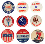 WORLD WAR II NINE MISCELLANEOUS BUTTONS WITH MANY RARITIES.