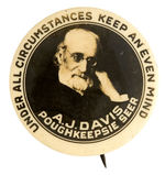 19TH CENTURY SPIRITUALIST “A.J. DAVIS” REAL PHOTO BUTTON FROM THE HAKE COLLECTION.