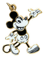 MICKEY MOUSE ENAMEL AND 14 KARAT GOLD CHARM.