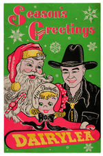 HOPALONG CASSIDY "SEASON'S GREETINGS - DAIRYLEA" CHRISTMAS SIGN.