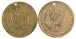 VAN BUREN 1840 & CLAY 1844 PAIR OF RELATED DESIGNS LUSTROUS NEAR MINT CAMPAIGN TOKENS.