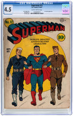"SUPERMAN" #12 SEPTEMBER-OCTOBER 1941 CGC 4.5 VG+.